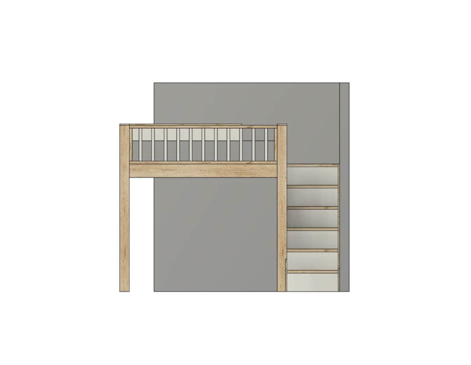 Full Bed Loft With Stairs and Slide - DIY Build Plans - Etsy