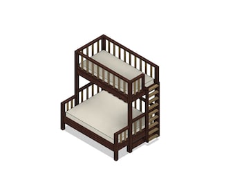 Twin XL over Queen Bunk Bed DIY Build Plans