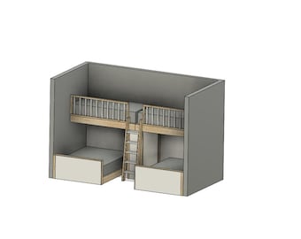 DIY Build Plans - Four Bed Bunk Layout - Two Twins and Two Full - Plan #113
