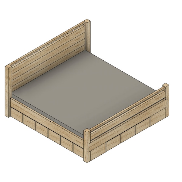 DIY Build Plan - King Platform Bed with Under Storage Drawers - Bed With Under Storage - King Bed Frame - Plan #063