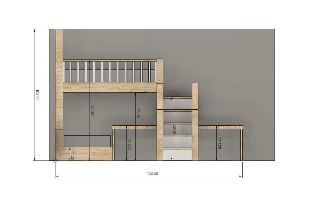 Twin Bunk Bed With Stairs & Desk DIY Build Plans - Etsy