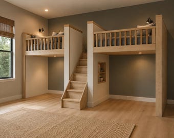 DIY Build Plan - Double Twin Bed with Stairs - Plan #011