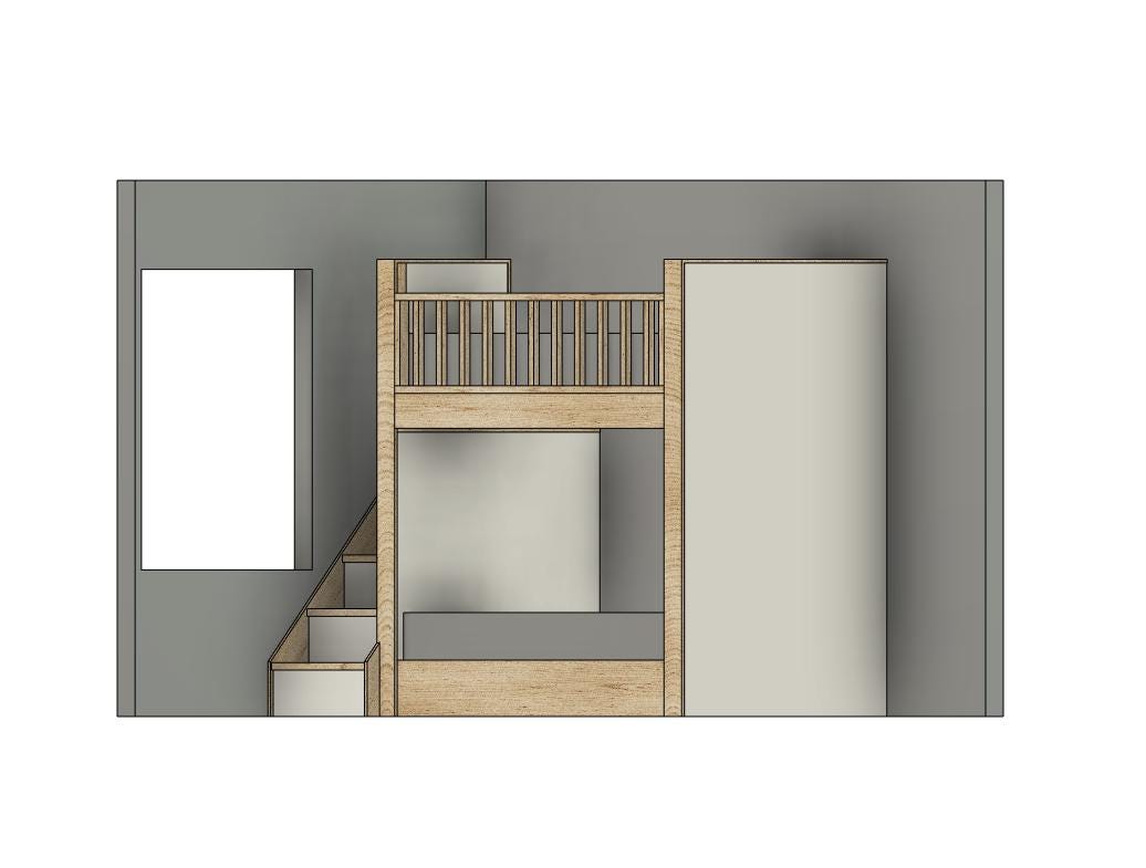 Built-in Full Over Full Bunk Bed - DIY Build Plan #239 - Etsy