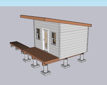 Office shed - Overhang roof shed - 156 sq. shed structure - DIY Build Guidelines