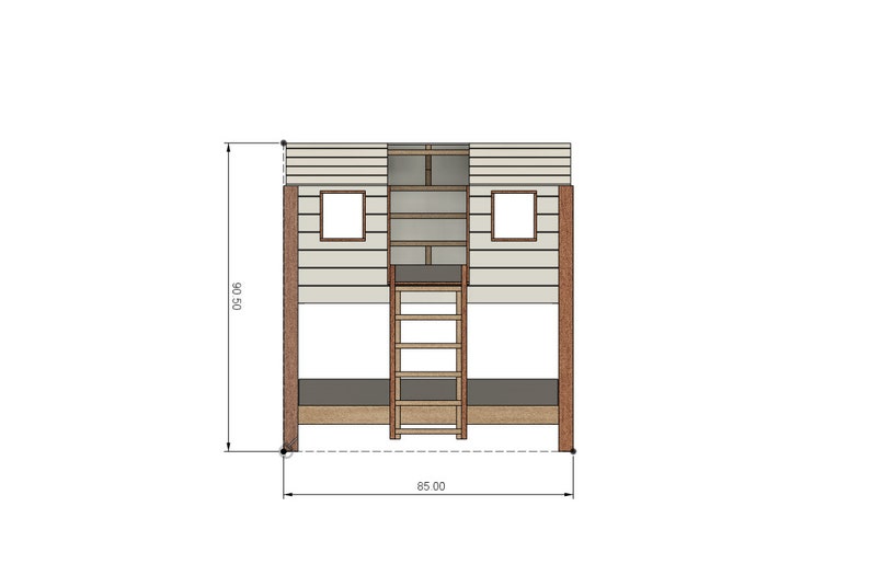 DIY Build Plans Twin Fort Bunk Bed Plan 031 Etsy