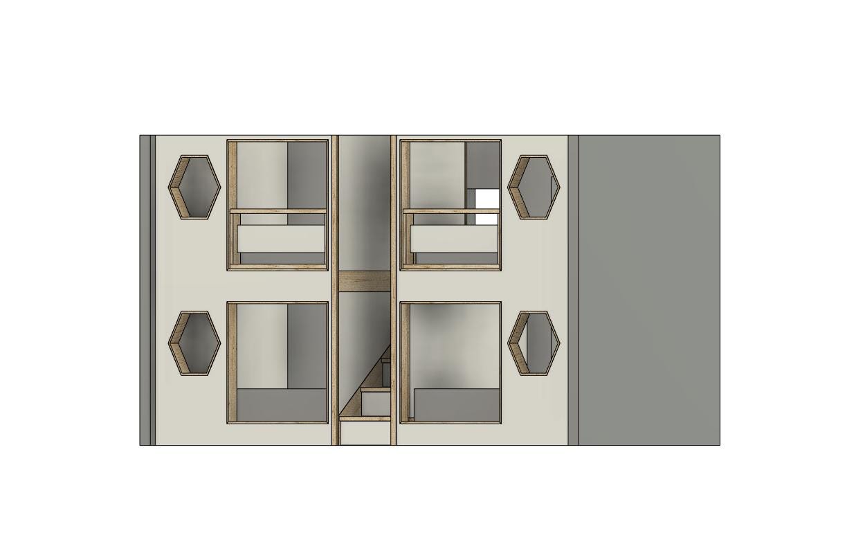 Quad Full Bunk Bed DIY Build Plans With Staircase Storage - Etsy