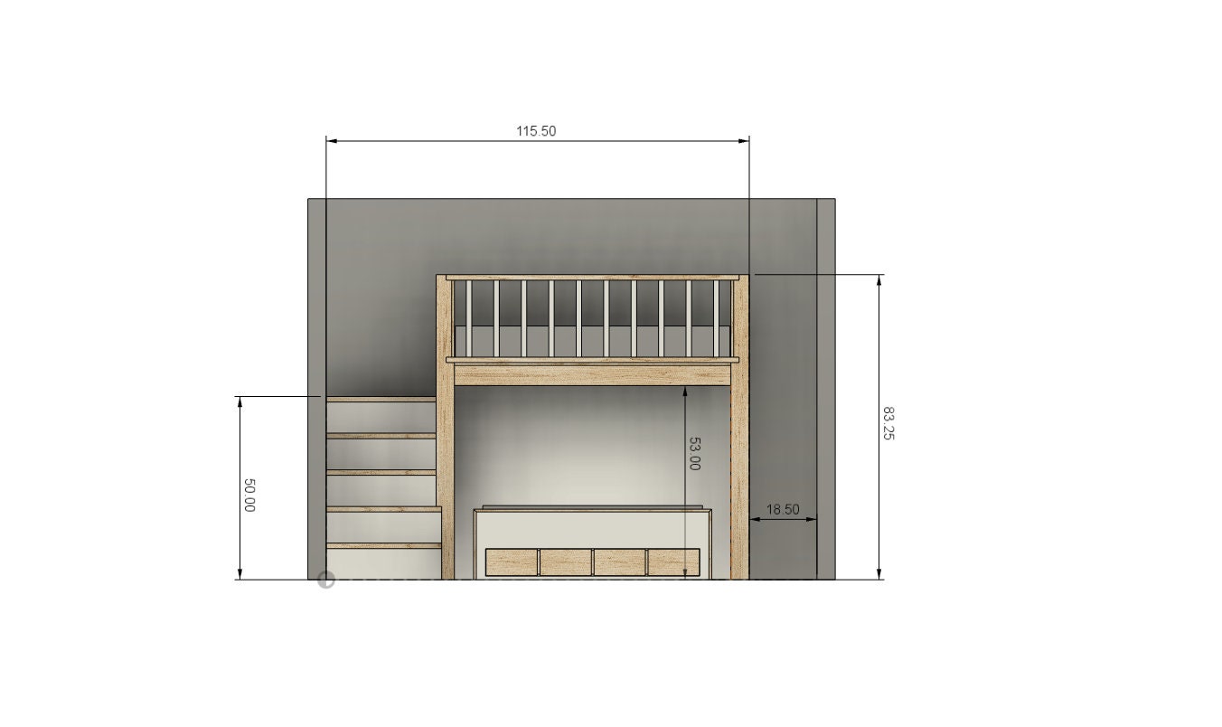 Twin XL over Queen Bunk Bed - Bed with stairs - Bed with Drawers - DIY ...