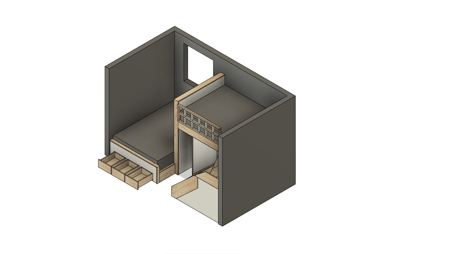 Full Loft Bed DIY Build Plans With Stairs & Drawers - Etsy