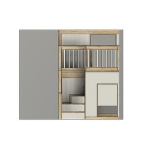 Full Loft Bed DIY Build Plans With Upper Playhouse & Stairs - Etsy