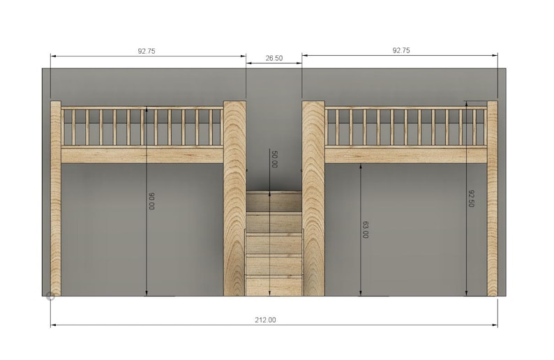 DIY Build Plan - Double Twin Bed With Stairs - Plan #011 - Etsy