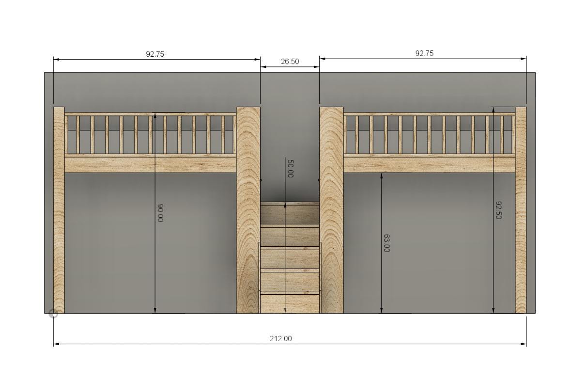 DIY Build Plan - Double Twin Bed With Stairs - Plan #011 - Etsy