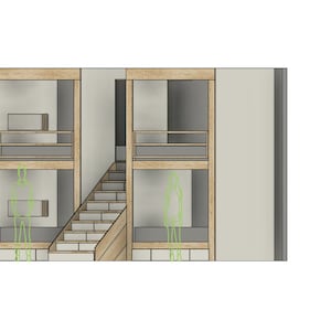 DIY Build Plans - Side-by-side Queen Bunk Bed wit Stairs - Bunk Bed with Storage Drawers - Plan #124