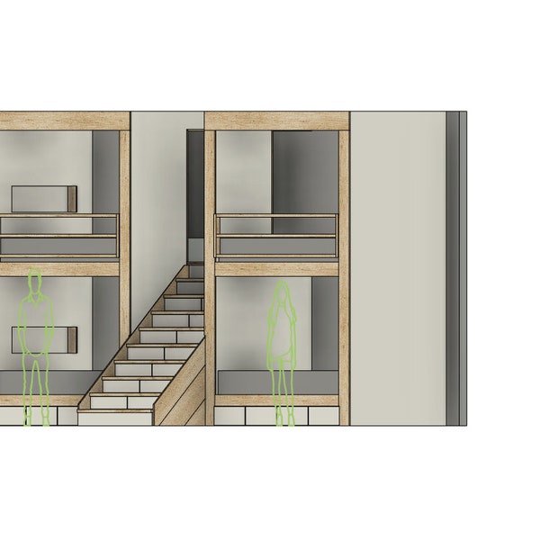 DIY Build Plans - Side-by-side Queen Bunk Bed wit Stairs - Bunk Bed with Storage Drawers