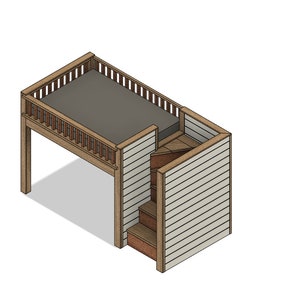 DIY Build Plan - Full Loft with Stairs - Metric dimension build plan - Loft bed with stairs - Plan #013