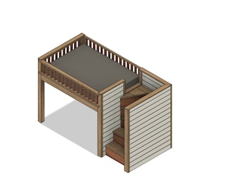 DIY Build Plan - Full Loft with Stairs - Metric dimension build plan - Loft bed with stairs - Plan #013