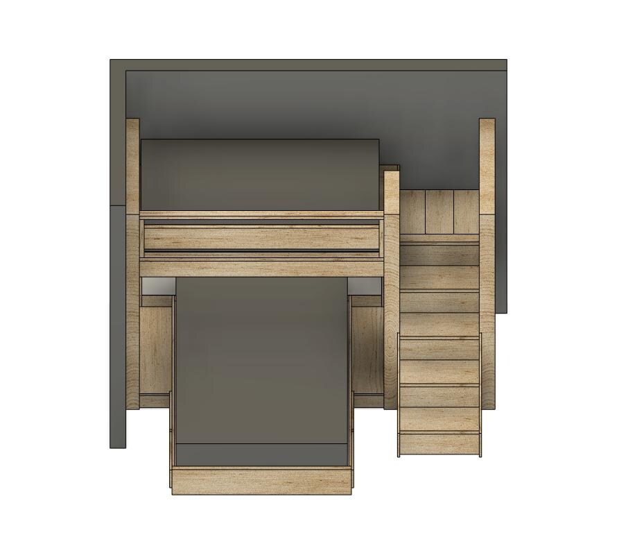 DIY Build Plans - Split Bunk Bed With Stairs - Twin Upper, Full Lower ...