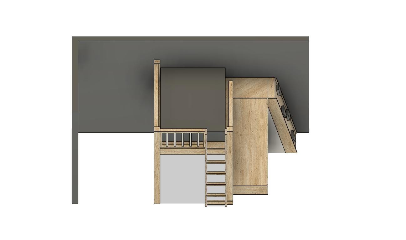 Full Loft Bed DIY Build Plans: With Slide and Climbing Wall - Etsy