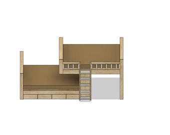 DIY Twin Bunk Bed Build Plans: Overhang Design with Storage Drawers