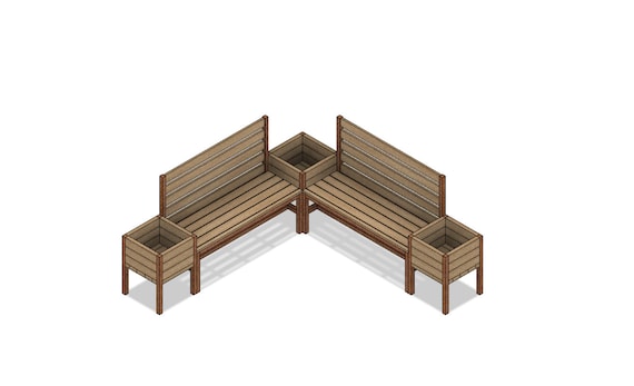 DIY Build Plans Outdoor Corner Bench With Planter Boxes Corner