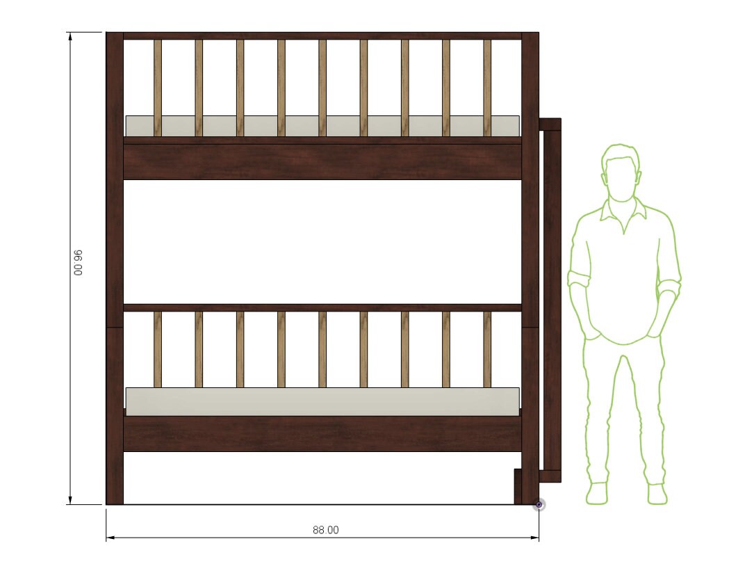 Twin XL Over Queen Bunk Bed DIY Build Plans - Etsy