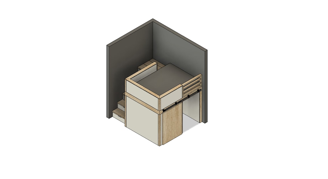 Full Loft Bed DIY Build Plans: Stairs & Storage Drawers - Etsy