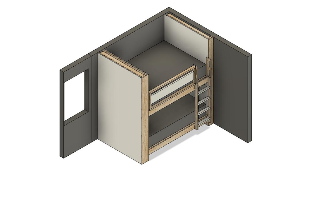Full Over Full Bunk Bed - Bunk Bed With Ladder - Bunk Bed With Shelves ...