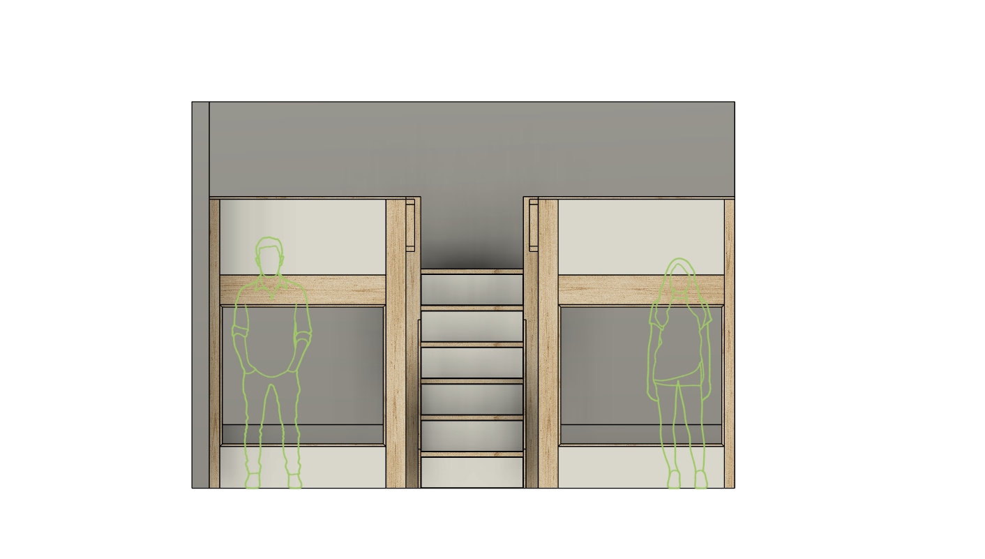 Quad Full Size Bunk Bed With Stairs: DIY Metric and Imperial Build ...