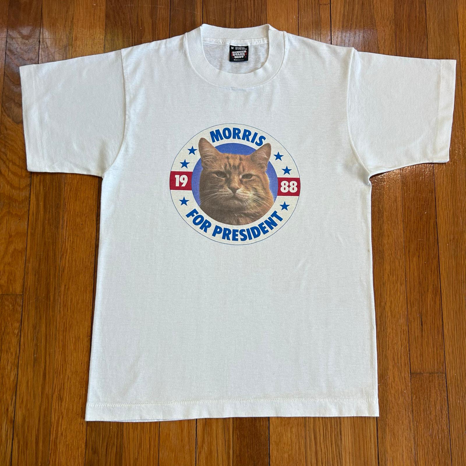 ねんねこ　vintage MORRIS Tシャツ♡ レディース 古着 80s MORRIS 猫 ねこちゃん アニマル プリント