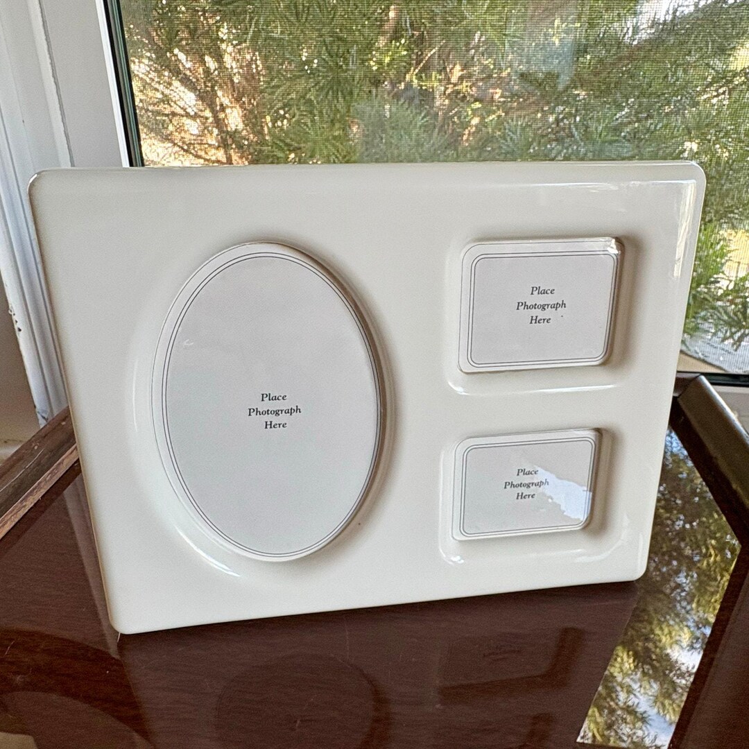 Vintage Tupperware Triple Photo Frame Wall or Tabletop Display Cream - Etsy