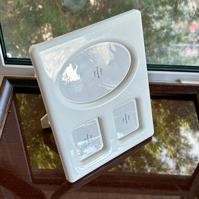 Vintage Tupperware Triple Photo Frame Wall or Tabletop Display Cream - Etsy