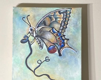 Butterfly Paintings, Small Wall Art, Wild Life Paintings, Canvas Paintings, Small Gifts, Home deco