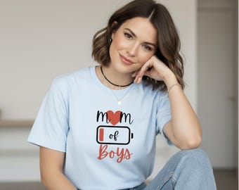 T-shirt graphique pour maman garçon, cadeau drôle de maman de garçons, t-shirt Raising Boys