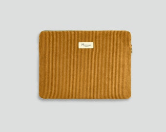 Pochette ordinateur ou tablette velour côtelé