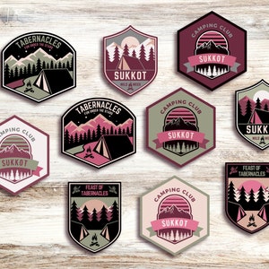 Sukkot Camping Stickers | Feast of Tabernacles, Biblical Feast Days, Jewish Holidays, Fall Feast Day Décor, Tent Living, High Holy Days