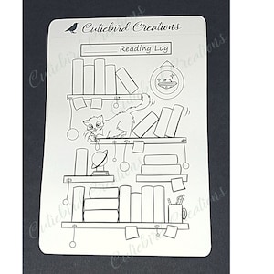 Lesetagebuch Bücherregale Katze Aufkleber | Buch Tracker, Happy Planner, Erin Condren, Bullet Journal, Ausmalseite, Weltraum, Sonnensystem