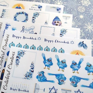 Autocollants floraux amusants de planificateur de Hanoukka | Cadeaux de Hanoukka, autocollants de planificateur de vacances, autocollants de Hanoucca, cadeaux de Hanoucca, suivi de jour