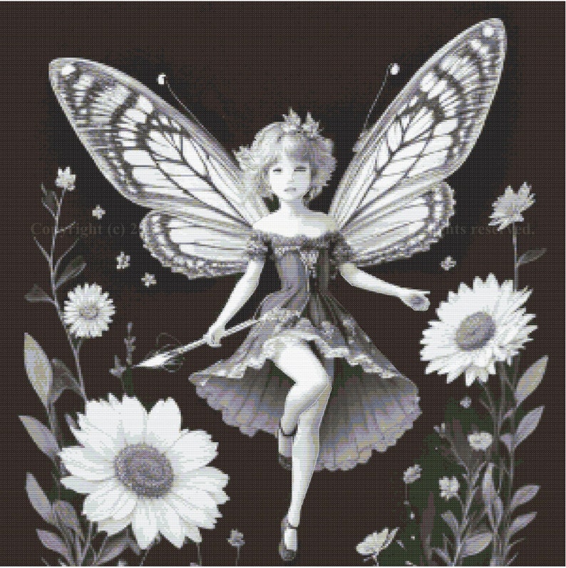 Custom Cross stitch. Daisy Fairy