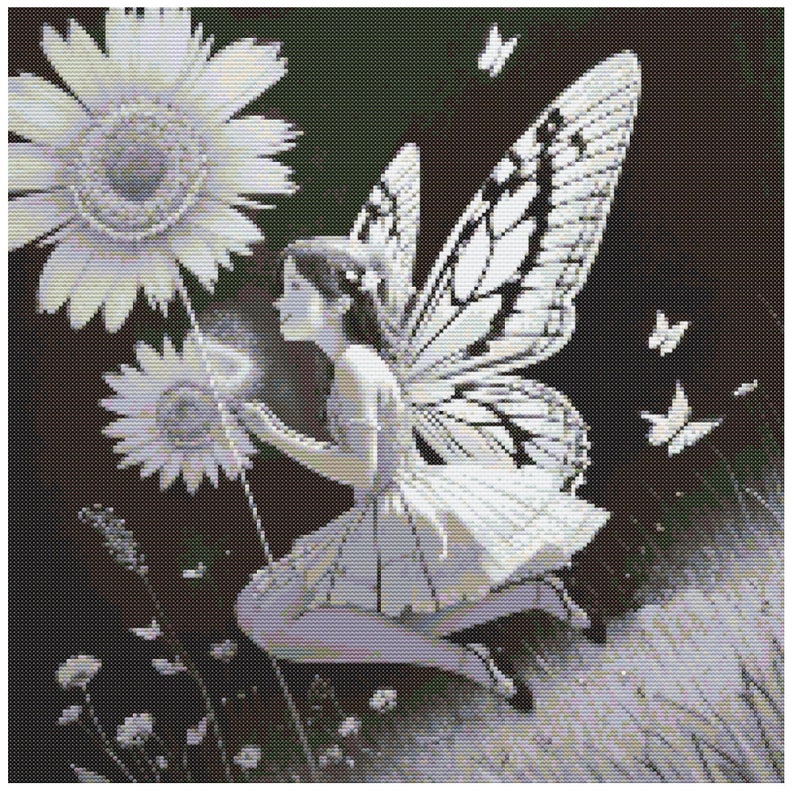Custom Cross stitch. Sunflower Fairy