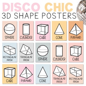 3D-vorm klaslokaalposters | Disco-chic | Boho-decor
