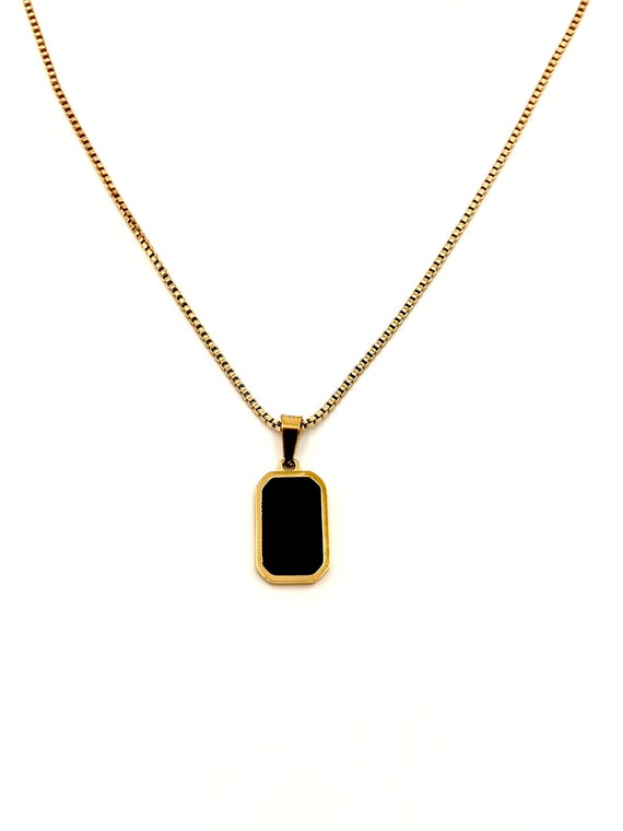 Rectangle shape pendant necklace best sale