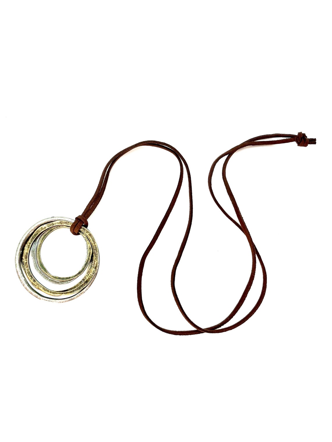 Big Round Pendant | Rope Chain Necklace | Gold Silver Circle Pendant ...