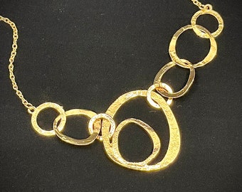 Large circles gold necklace | Hoops necklace