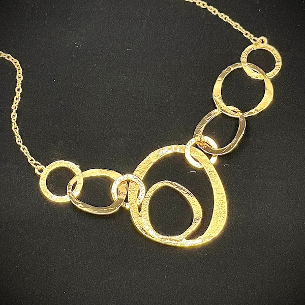 Large circles gold necklace | Hoops necklace