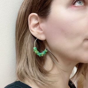 Turquoise Beaded Hoop Earrings | Statement Earrings | Boho Earrings
