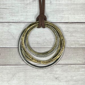 Big Round Pendant | Rope Chain Necklace | Gold Silver Circle Pendant Necklace
