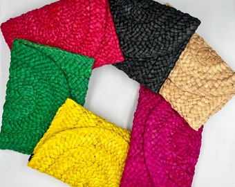 Bohemian Straw Clutch Bag | Wooven Handmade Bags | Vegan Bags | Sustainable Bags | Summer Bags For Women