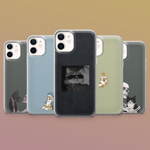 Custodia per telefono Cat Lover Custodia carina e minimalista per iPhone 15, 14, 13, 12, 11,Xr, Samsung S23Ultra,S22,S21FE,A54,A34,A14,Pixel 8,7A,7Pro,6Pro