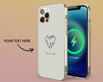 Gepersonaliseerde paar telefoonhoesje aangepaste hoes voor iPhone 15, 14, 13, 12, 11, XR, Samsung S23Ultra, S22, S21FE, A54, A34, A14, Pixel 8,7A,7Pro,6Pro