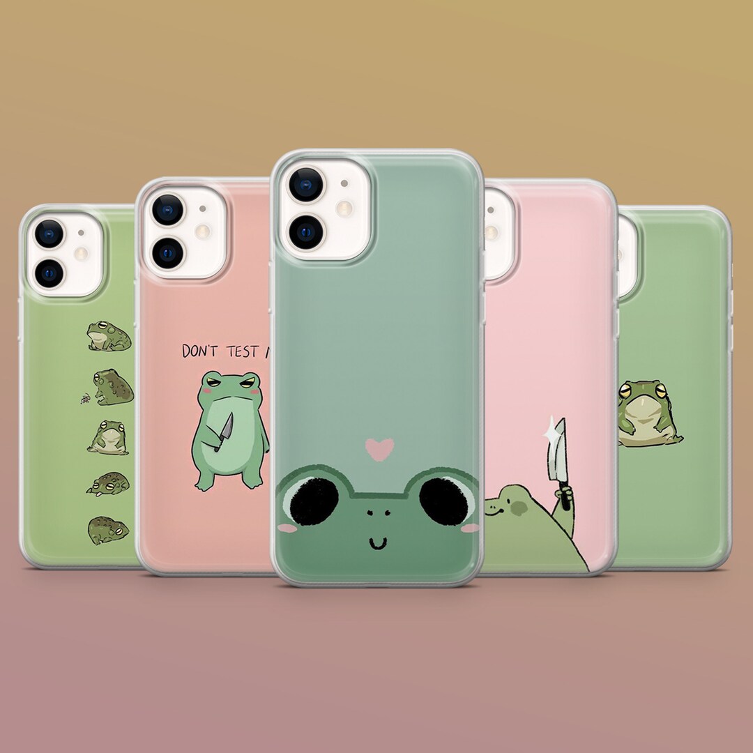 Grumpy Frog Phone Case Cute Cover for iPhone 15, 14,13,12,11