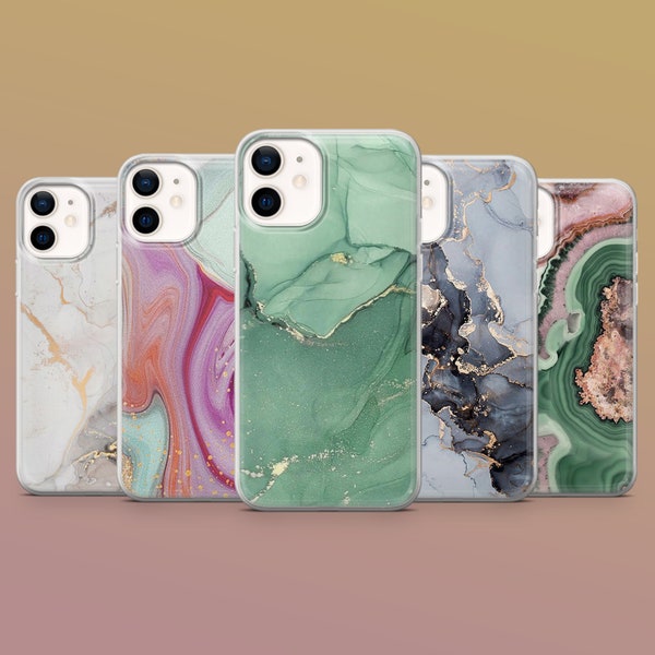 Marble Phone Case Elegant Cover for iPhone 15, 14, 13, 12, 11, Samsung S24Ultra, S23FE, S22, A15, A54, A25, A14, Pixel 8A, 8Pro, 7A, 7Pro,6A